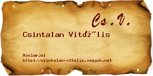 Csintalan Vitális névjegykártya